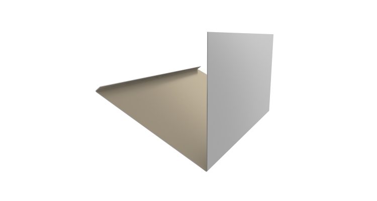 Планка примыкание верхнее к трубе фальц 0,45 PE с пленкой RAL 1015 светлая слоновая кость (2м)