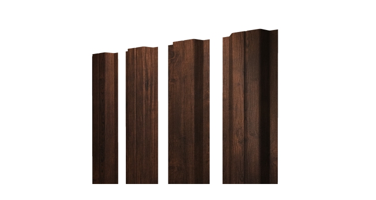 Штакетник П-образный A с прямым резом 0,45 Print Premium Cherry Wood Dark FTC