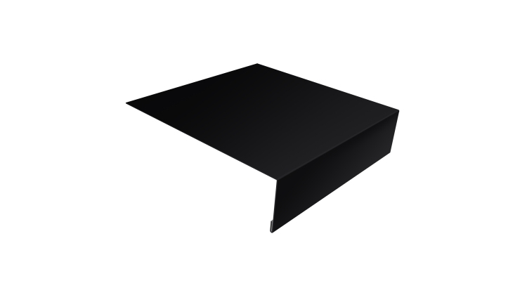 Планка лобовая/околооконная простая 190х50 0,5 Satin с пленкой RAL 9005 черный (2м)
