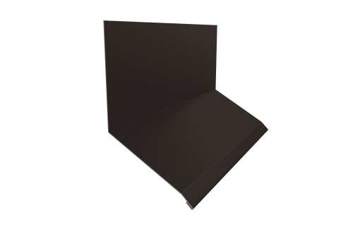 Планка примыкание верхнее к стене фальц Grand Line 150х130х20 0,5 Drap TX RR 32 темно-коричневый (3м)